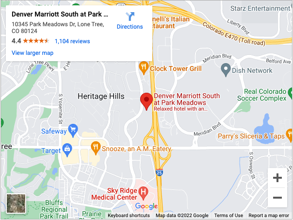 google map of denver marriott south park location